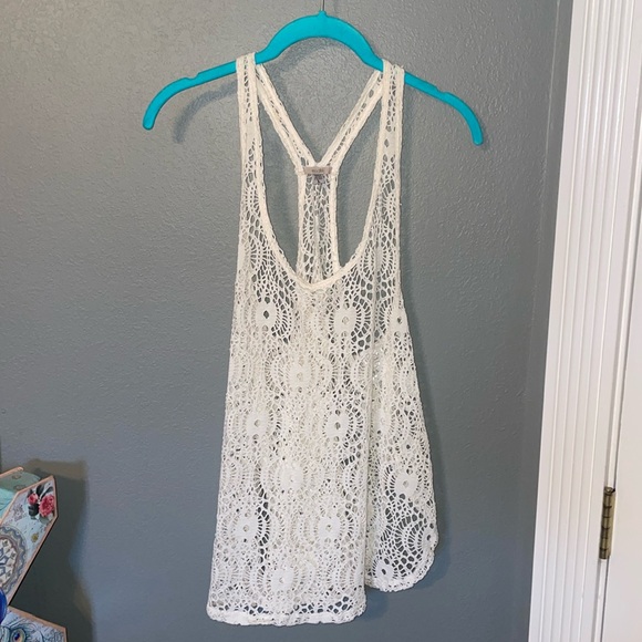 🍉 Women’s Large Ecote White Knitted Tank Top - Picture 1 of 4